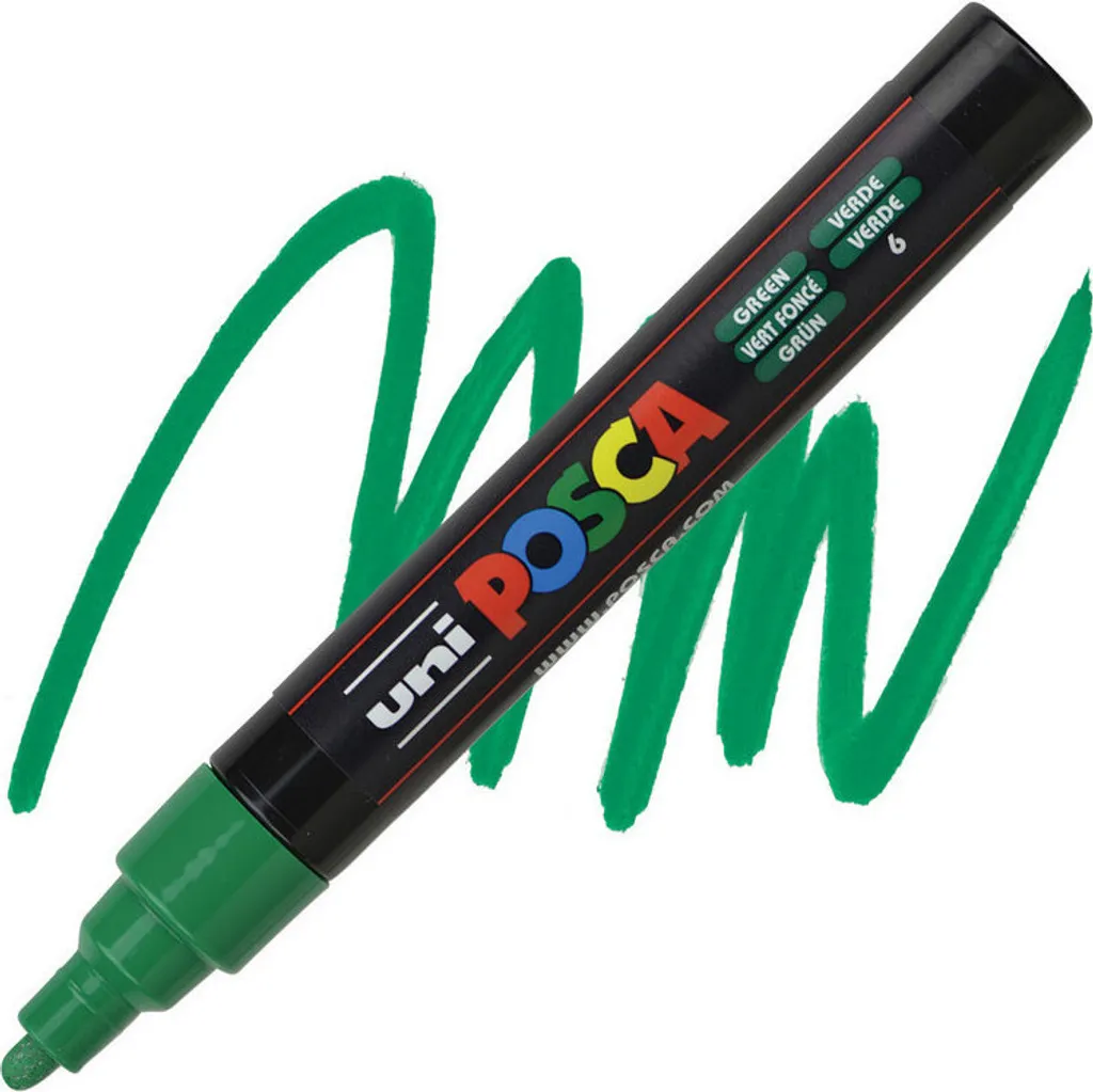 POSCA PC-5M Vert pour Dessin et Customisation sur Textile Verre et Métal
