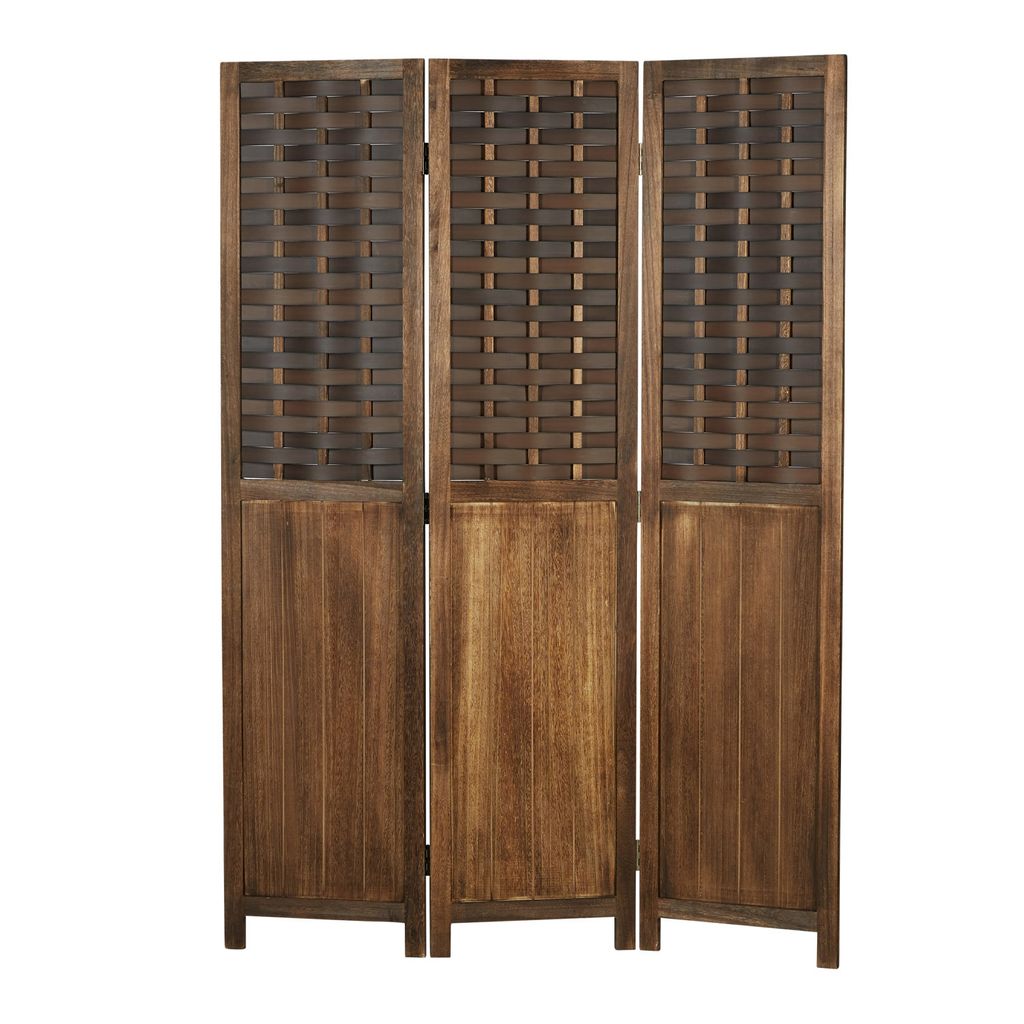 Paravent Séparateur de Pièce 3 Parties Cloison en Bois Image du produit 