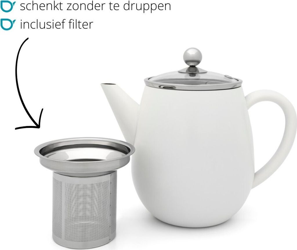 Bredemeijer Teekanne Eva 0,5L - Doppelwandig Isoliert Mit Edelstahlfilter