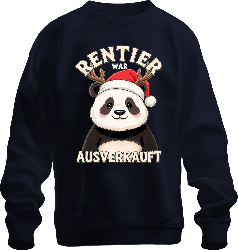 RENTIER WAR T Panda Weihnachten lustig Geschenk Uni Sweatshirt Pullover, Navy, XXL