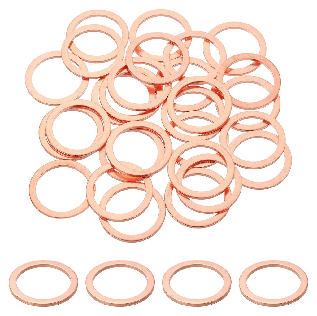 75 Kupfer-Dichtungsringe, M20-Flachscheibe, 20 mm Innendurchmesser, 26 mm Außendurchmesser, 1,5 mm Dicke, metrische Kupferdichtung für den Maschi...