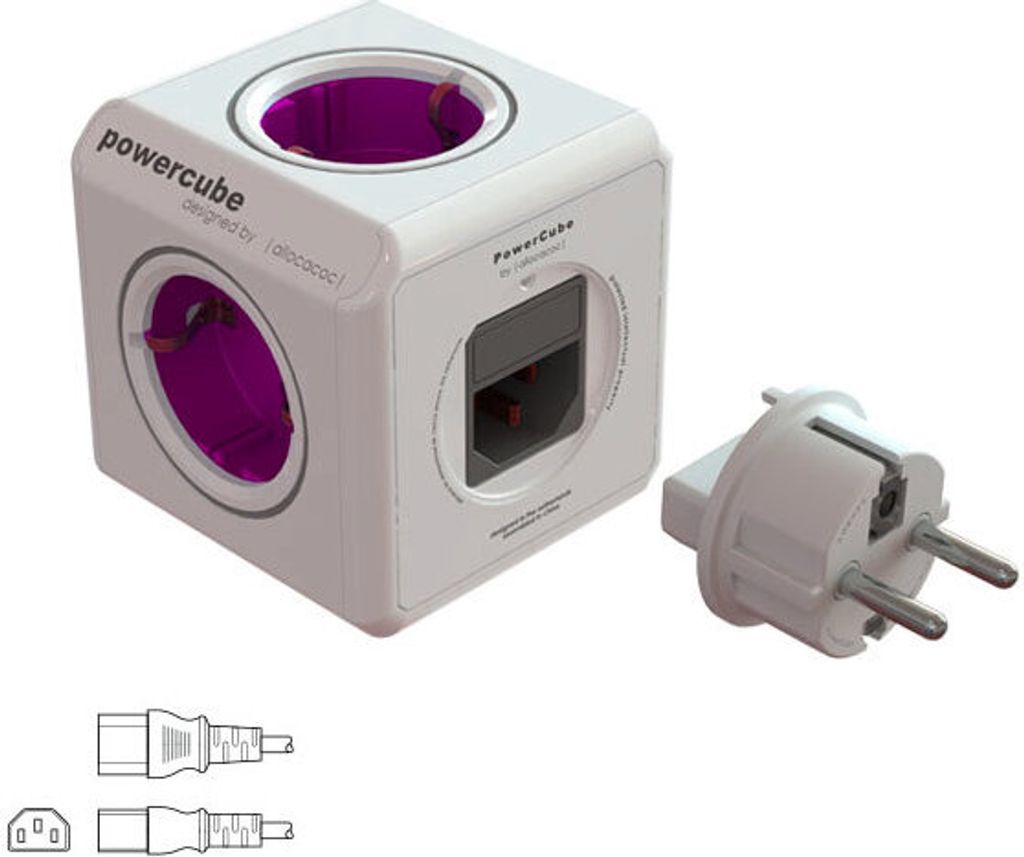 allocacoc PowerCube ReWirable Plug, Reiseadapter & 5x Produktbild 