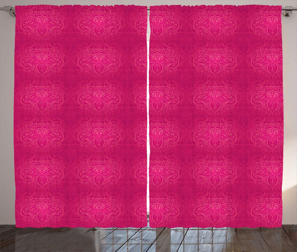 Rideau à fronces occultant victorien facile à poser, fleuri 280x225 cm