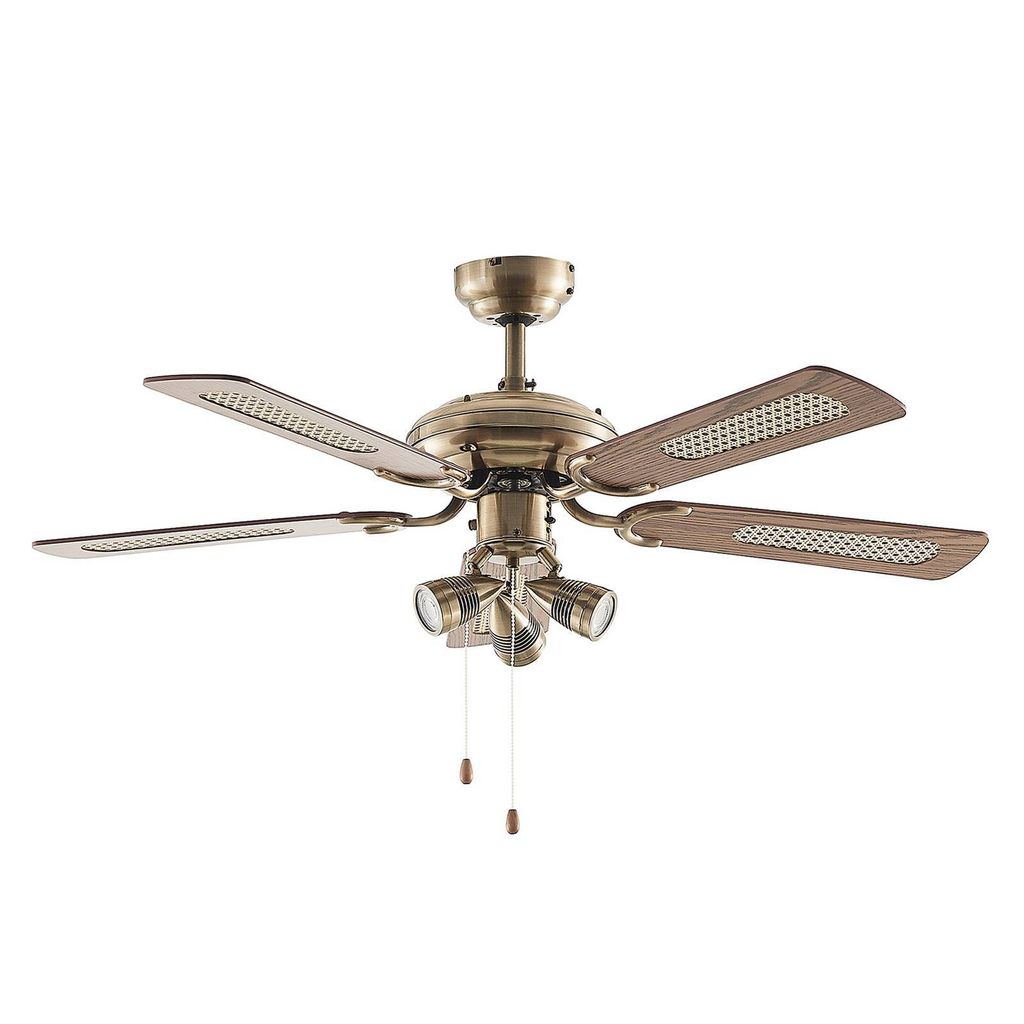 Lindby Deckenventilator mit Licht Anariki, leise, messing