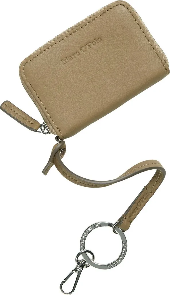 Porte-monnaie zippé en cuir pour femme Marc O'Polo Melissa coloris kaki