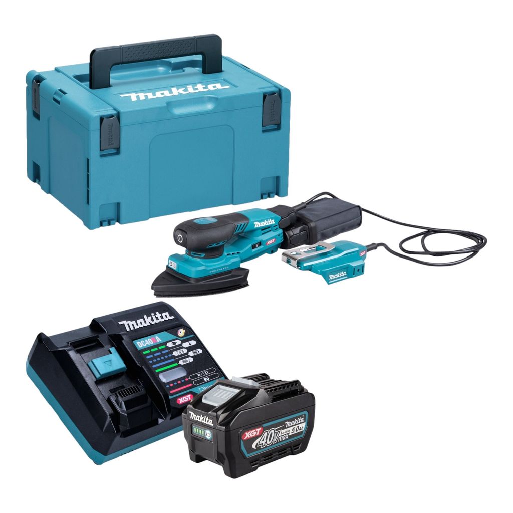 Makita BO 006 CGT101 Akku Deltaschleifer 40 V max. 100 x 150 mm 3,0 mm Hub Brushless + 1x Akku 5,0 Ah + Ladegerät + Makpac