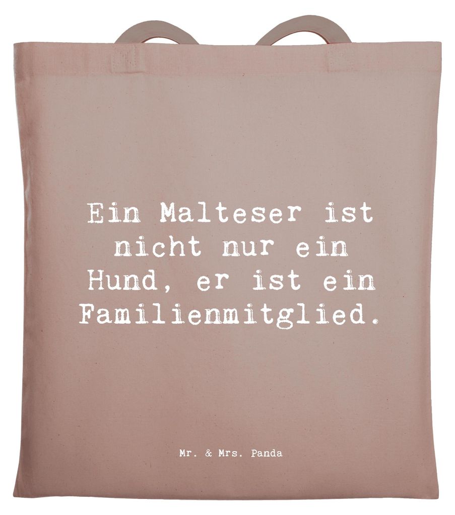 Mr. & Mrs. Panda Shopping Tasche Spruch Malteser Liebe - Braun Pastell - Geschenk, Laptoptasche, Hunderassen Pflege, Tote Bag, Hunde, Einkaufstasch...