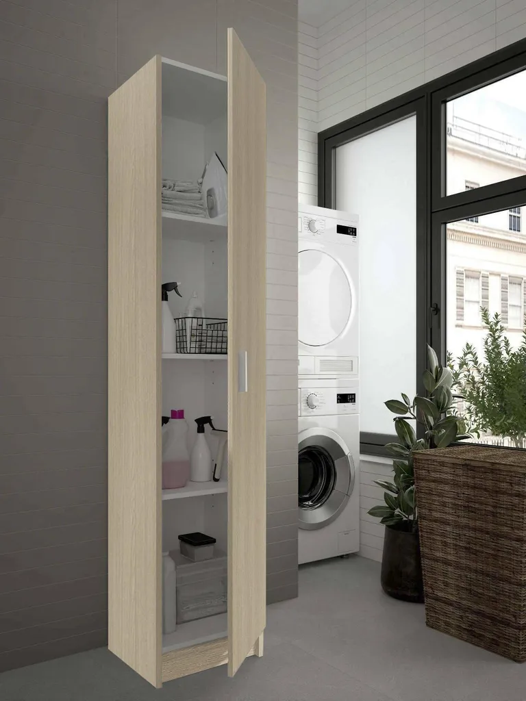 Armoire Alexander Chêne Marron 3 Étagères Structure Compacte 180 cm - 2