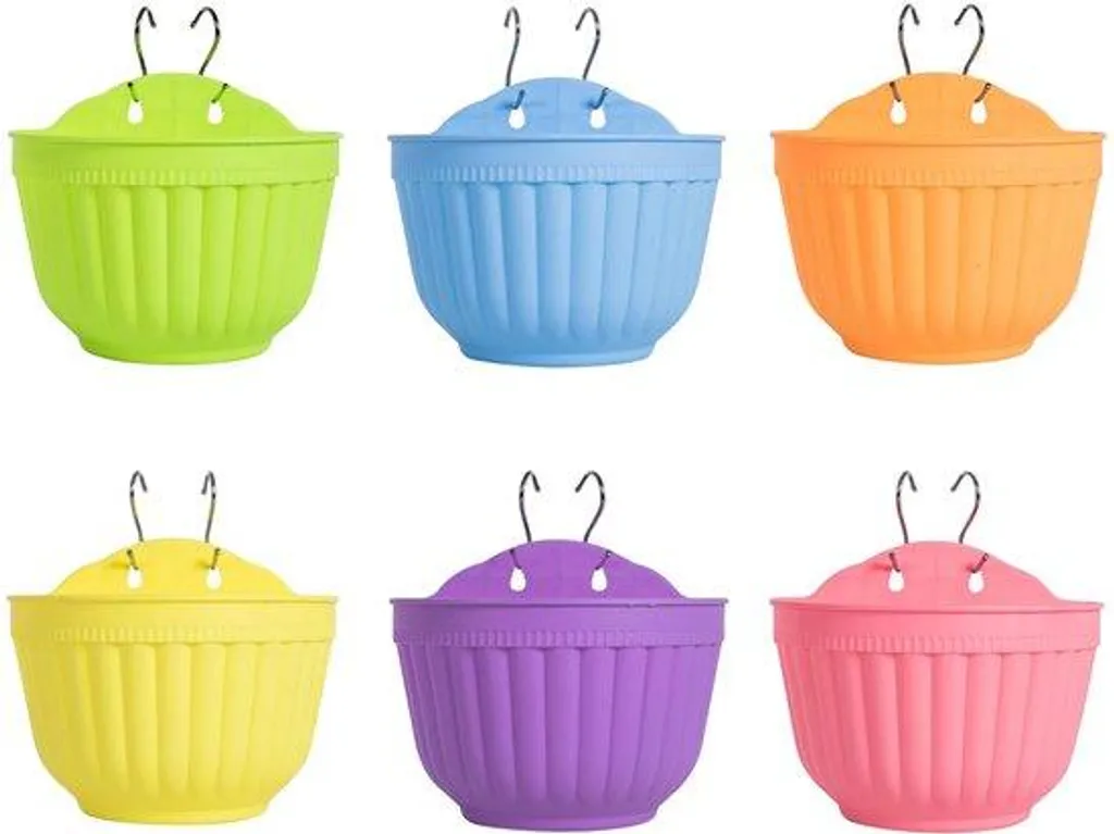 Pots de fleurs muraux en résine colorée pour suspension verticale