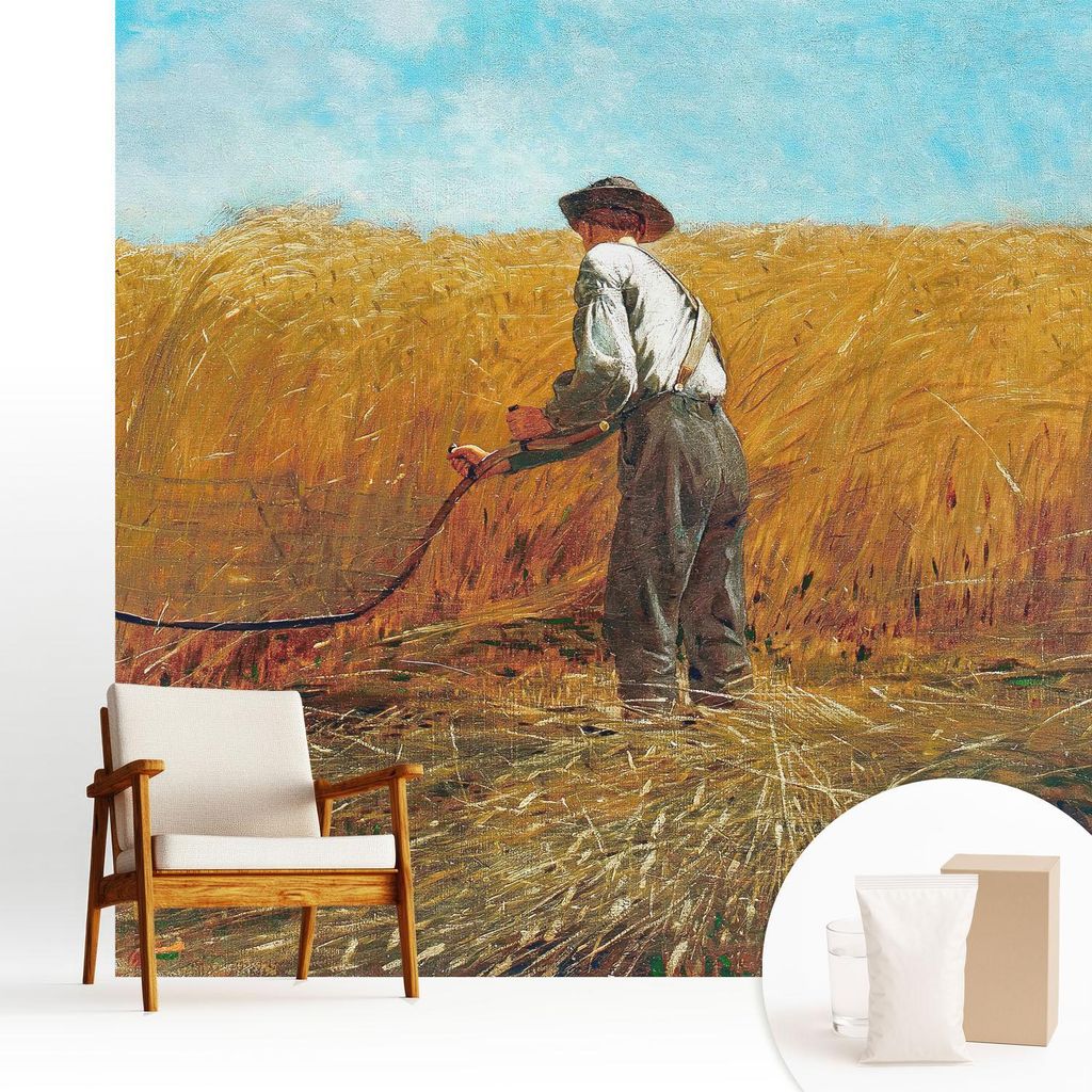 Fototapete - 250x250 cm - Tapete - Wandtapete - Wandbilder - Dekofolie - Tapete Folie - Wand - Dekoration - Wohnzimmer - Ernte in der Sonne