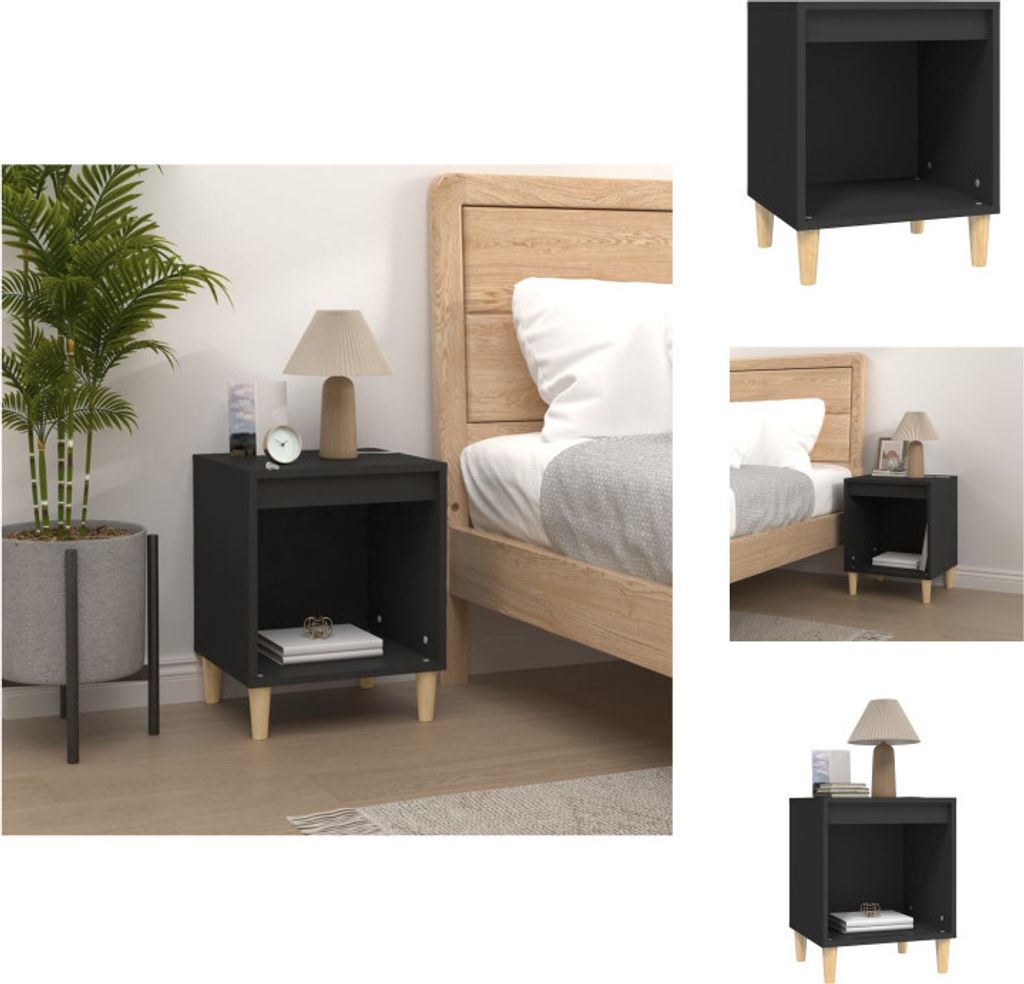 vidaXL Nachttisch Schwarz 40x35x50 cm Holzwerkstoff - Nachttische