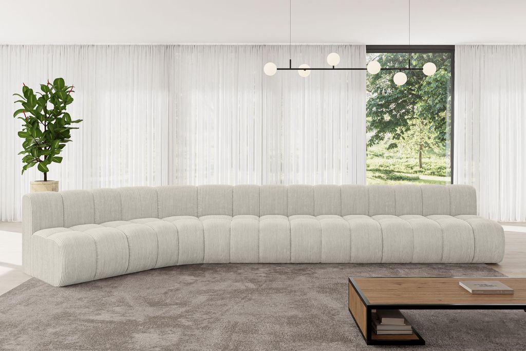 ALTDECOR Modulares Sofa Ecksofa in L-Form - Montra-L3 - 472x174x70 cm Cremeweiß - Corner modular Sofa Eckcouch Couch Wohnlandschaft Cauchsofa Bode...