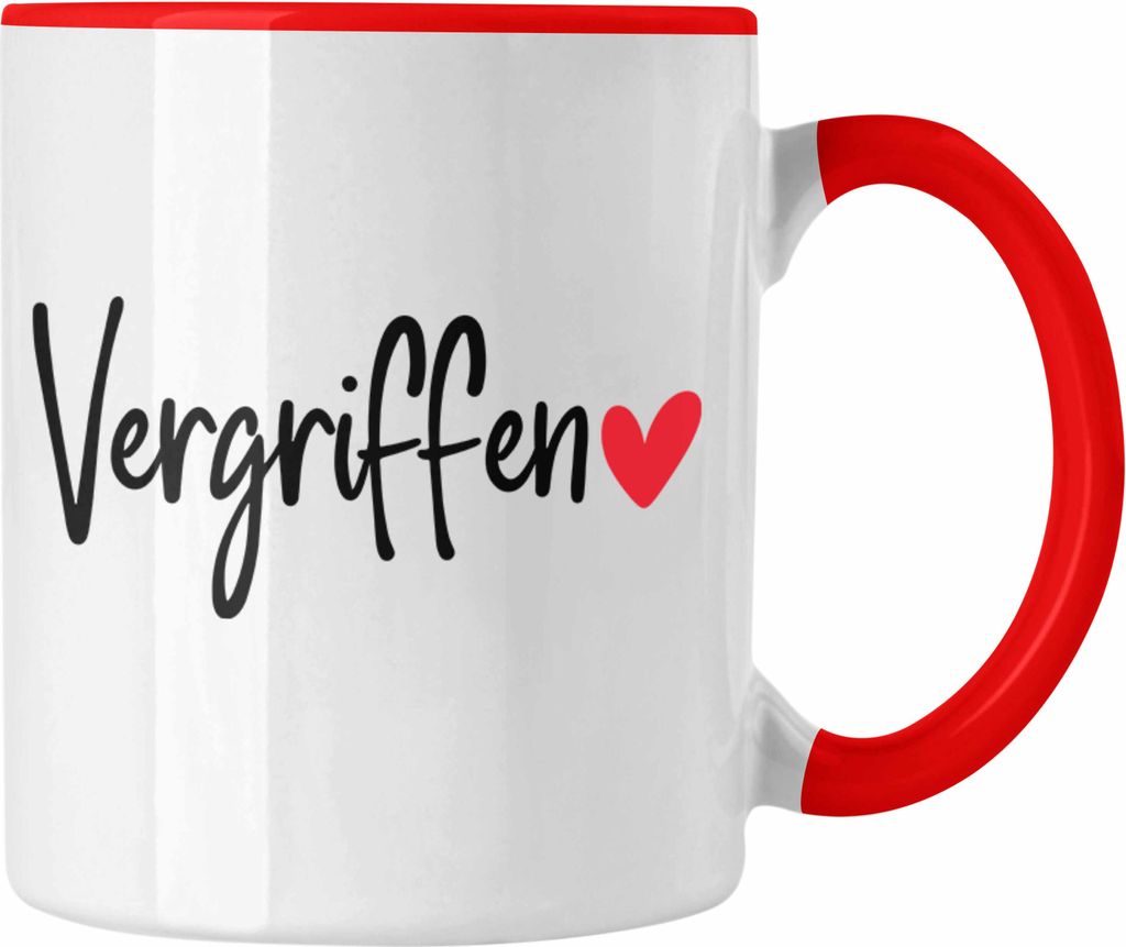 Trendation - Tasse Vergirffen Geschenk Valentinstag Geschenkidee für Freund oder Freundin (Rot)