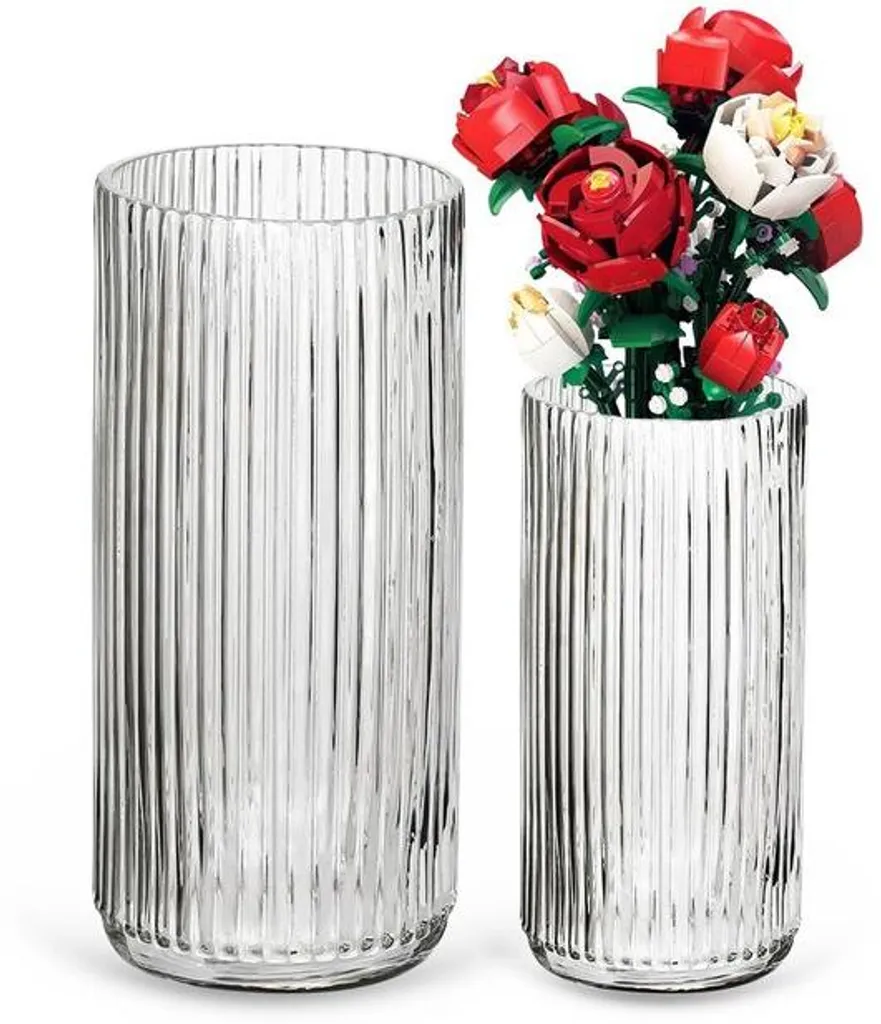 Vase transparent en verre facile à nettoyer pour fleurs à longues tiges