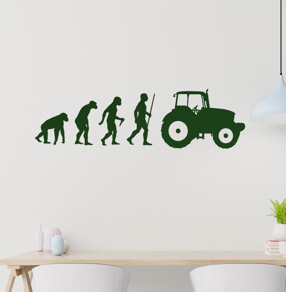 Landwirt Traktor Evolution Wandtattoo Wandaufkleber Wall Sticker - Dekoration, Küche, Wohnzimmer, Schlafzimmer, Badezimmer