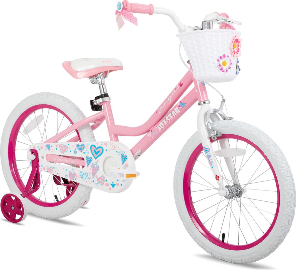 HILAND 18 Zoll Mädchen Kinderfahrrad mit Korb & Bändern, Produktbild 