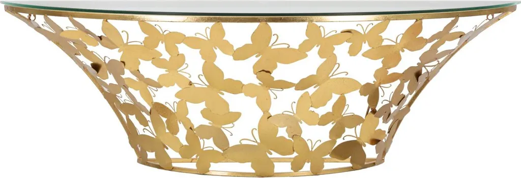 Console d'entrée dorée 120cm Papillon - Meuble d'appoint chic et moderne