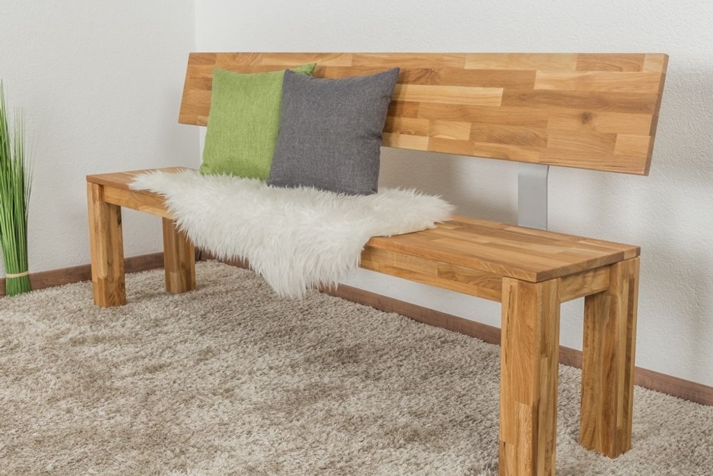 Bank Wooden Nature 135 Eiche massiv - 180 x 35 cm (L x B)