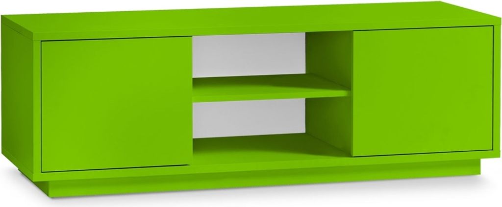 AILEENSTORE TV-Lowboard Eyecatcher - Fernseher-Tisch in Holz-Optik - HiFi-Kommode mit 2 Türen & 2 Fächern - Wohnzimmer-Möbel, Farbe:Grün