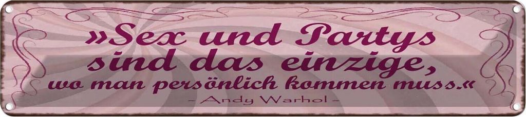 vianmo Blechschild 10x46 cm Sex Party persönlich kommen muss Spruch Zitat