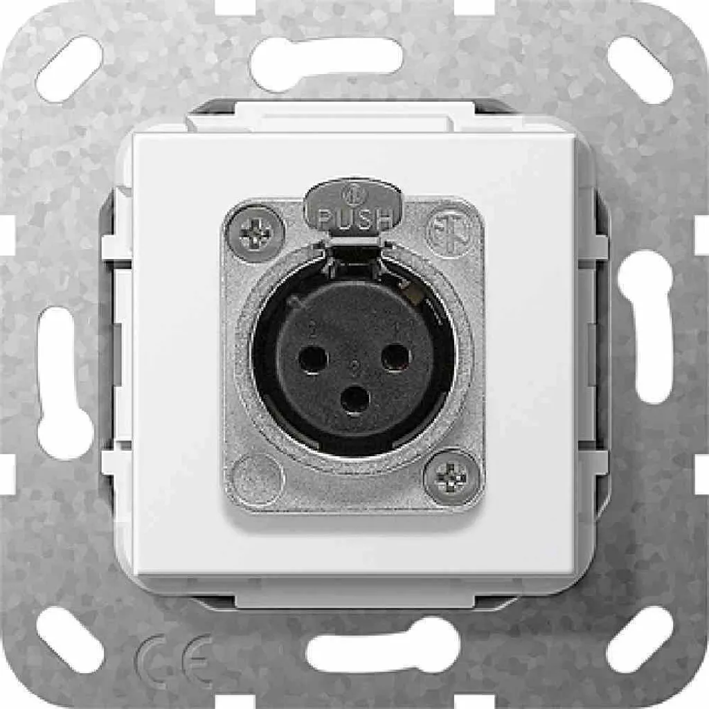 Insert XLR GIRA 4846770 Blanc Brillant avec support pour montage mural