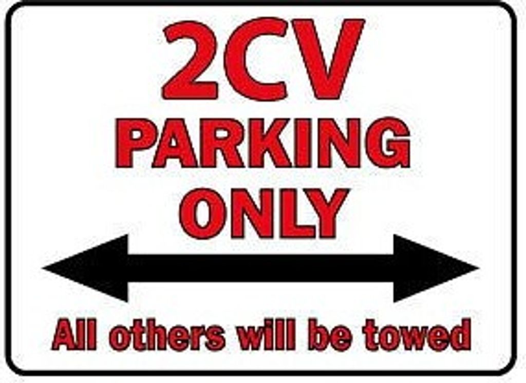 Parkschild - 2CV Parking Only - Gr. 40 x 30 cm - 308734