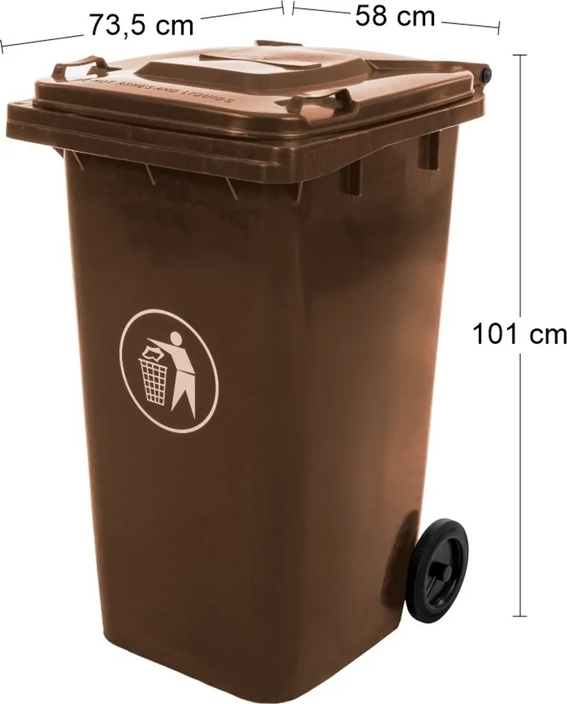 Cendrier nabbi Mulltonne 240 L brun avec couvercle anti-odeur et vent - 2