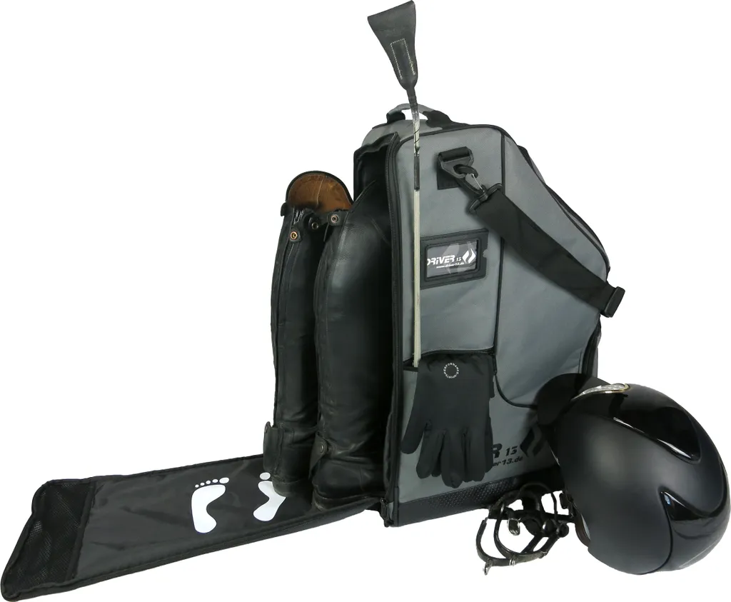 Sac pour bottes d'équitation Deluxe gris pour le transport en concours