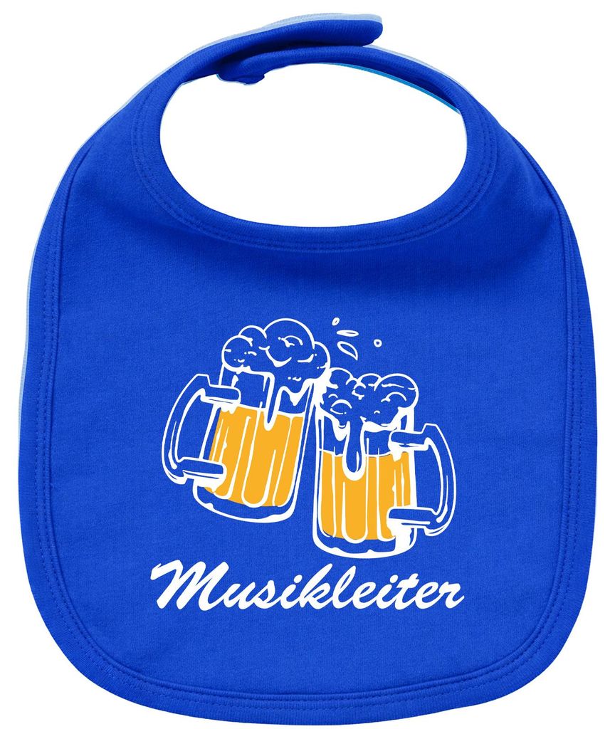 Huuraa Baby Lätzchen Musikleiter Spielmannszug Royal Blue Klettverschluss Baumwolle Latz Geschenkidee