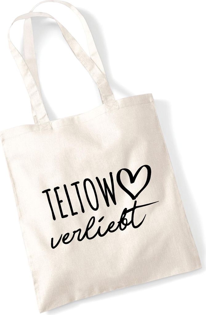 Huuraa Tasche Teltow verliebt Geschenk 10 Liter Natural Baumwolle Teltow Accessoire