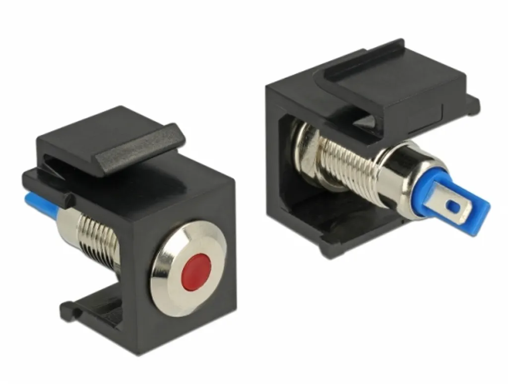 Module Keystone LED de signalisation rouge 6V pour panneau de brassage noir