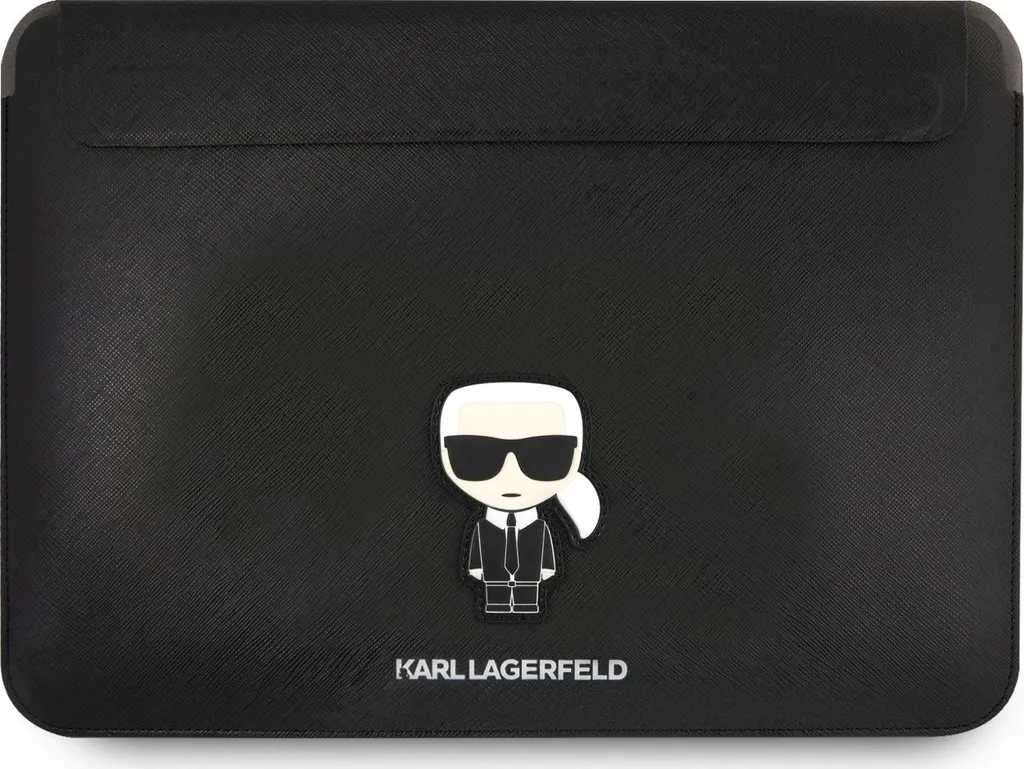 Pochette Ordinateur 14 pouces Karl Lagerfeld Saffiano Ikonik Karl Noire