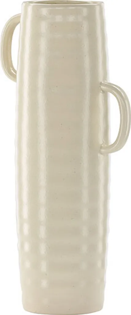 Grand vase décoratif Cent beige en céramique pour fleurs et pampas