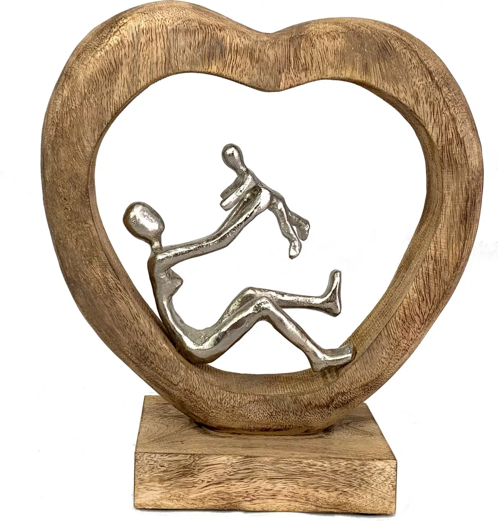 Sculpture mère enfant 29x9x30 cm en résine pour déco famille moderne