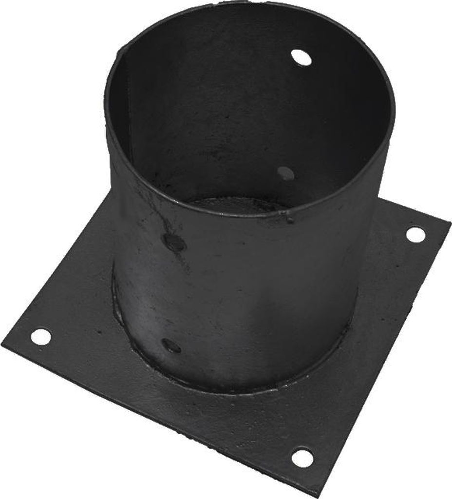 Runder Pfostenträger Schwarz auf Platte Ø12,1 x 15 cm – pro Stück