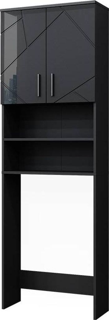 A black washing machine cabinet shown against a white background.