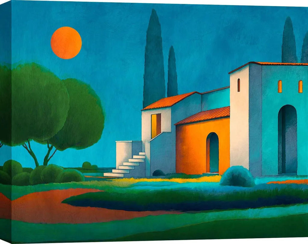 Quadro su tela 60x40 cm Stefano Renaldi - Paesaggio Moderno Fattoria