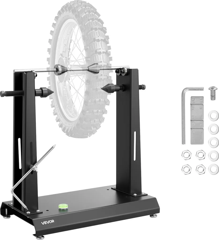 VEVOR Équilibreuse de Pneus Moto 40kg avec Cônes de Centrage Réglables