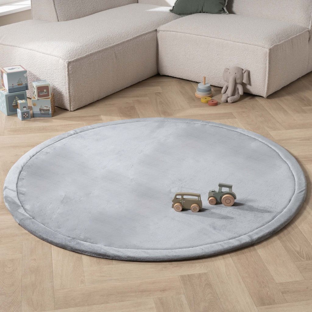Volero - Spielmatte Rund - Jip Grau - Ø 80 cm - Kinderzimmer, Babyzimmer