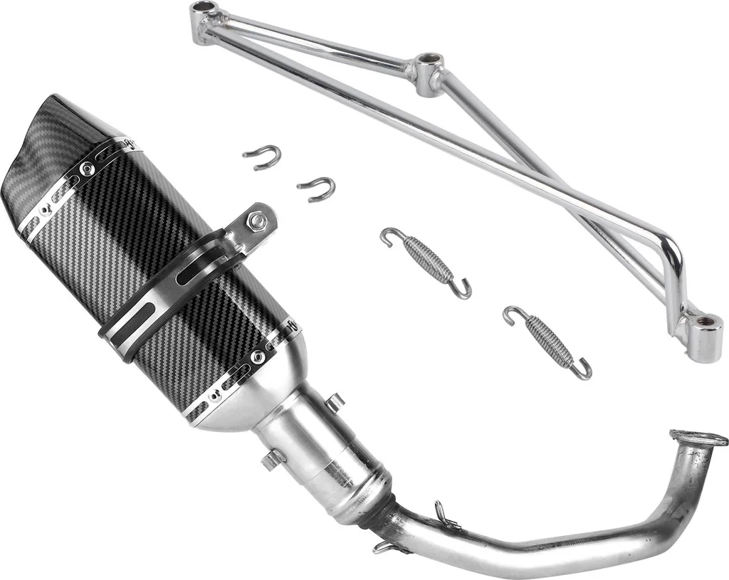 Kit échappement complet GY6 125 slip-on silencieux finition carbone