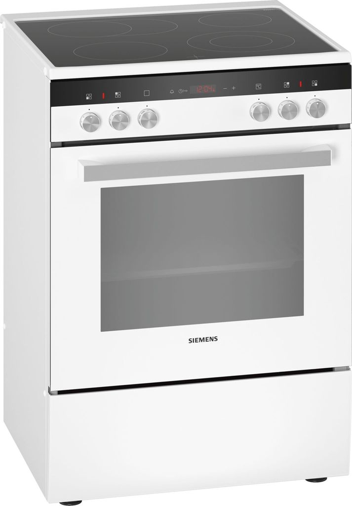 Siemens HK9R3A220 freistehender Elektroherd mit Glaskeramik-Kochfeld, 60 cm, Weiß