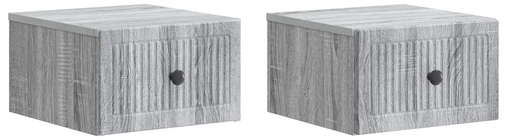 Maison Exclusive - Wandmontierter Nachttisch 2 pcs Graues Sonoma 33 x 34,5 x 20 cm