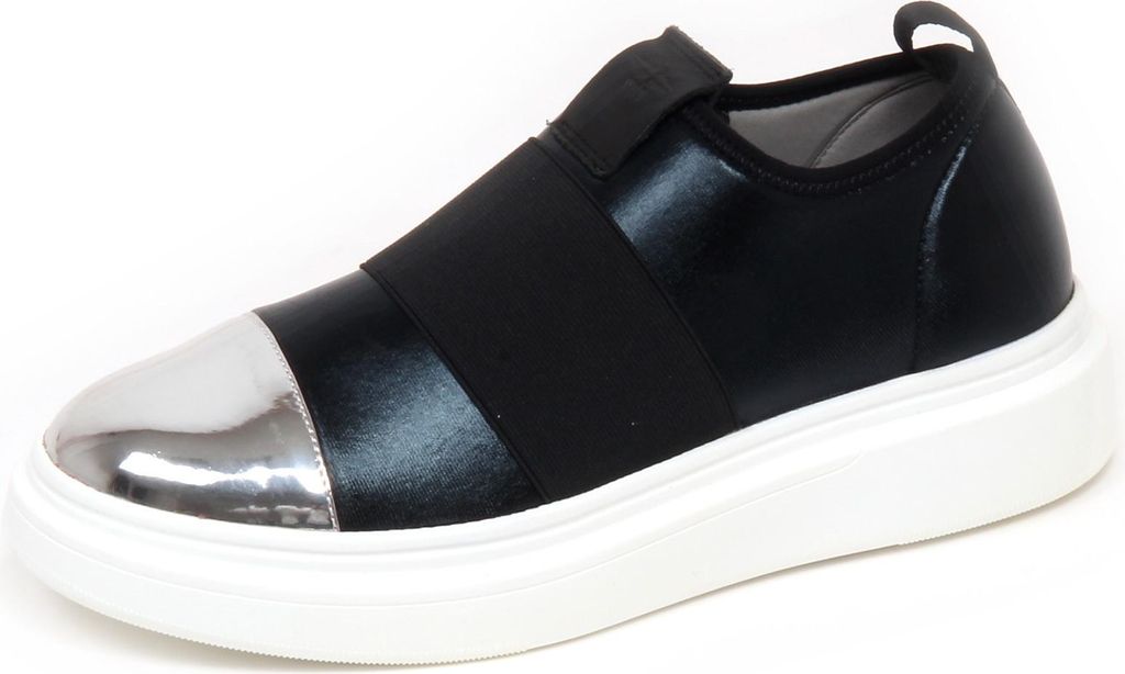 F4440 Sneaker donna Gewebe schwarz FESSURA EDGE Vintage Slip on Schuh Frau