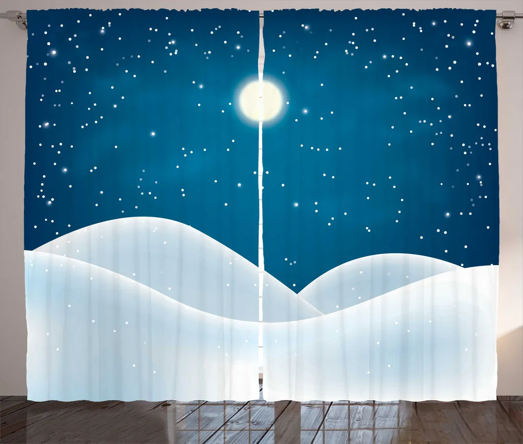Grand Rideau de Fenêtre 280x225 cm pour Intimité et Déco Hivernale