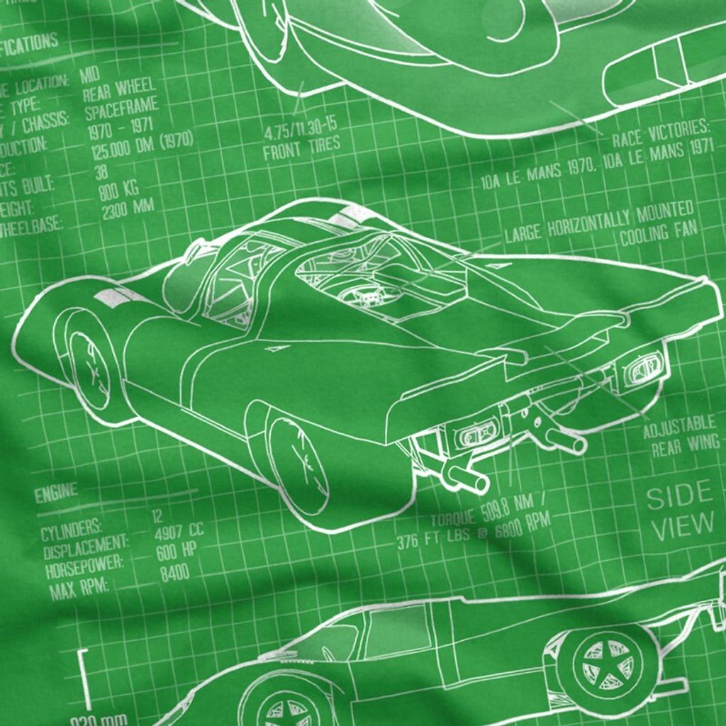 style3 917K Blaupause Herren T-Shirt Le Mans, Größe:4XL, Farbe:Blau