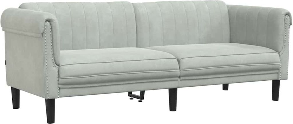 vidaXL Sofa 3-Sitzer Hellgrau Samt Produktbild 