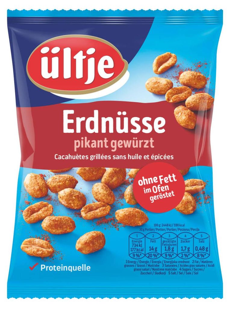 ultje ERDNÜSSE pikant gewürzt, Erdnuss, 200 g, 590 kcal, Produktbild 