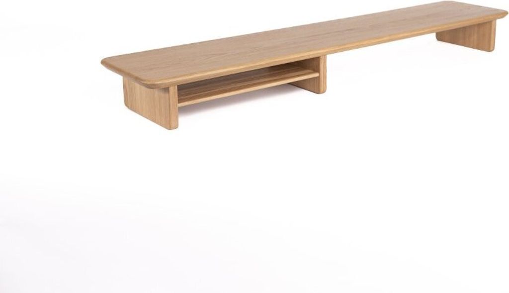 Premium Oak Wooden Monitor Stand: Timeless Natural