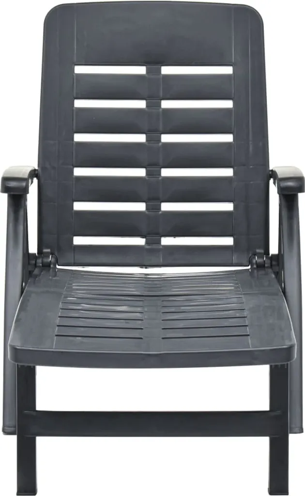 Chaise longue pliante vidaXL en plastique anthracite pour le jardin