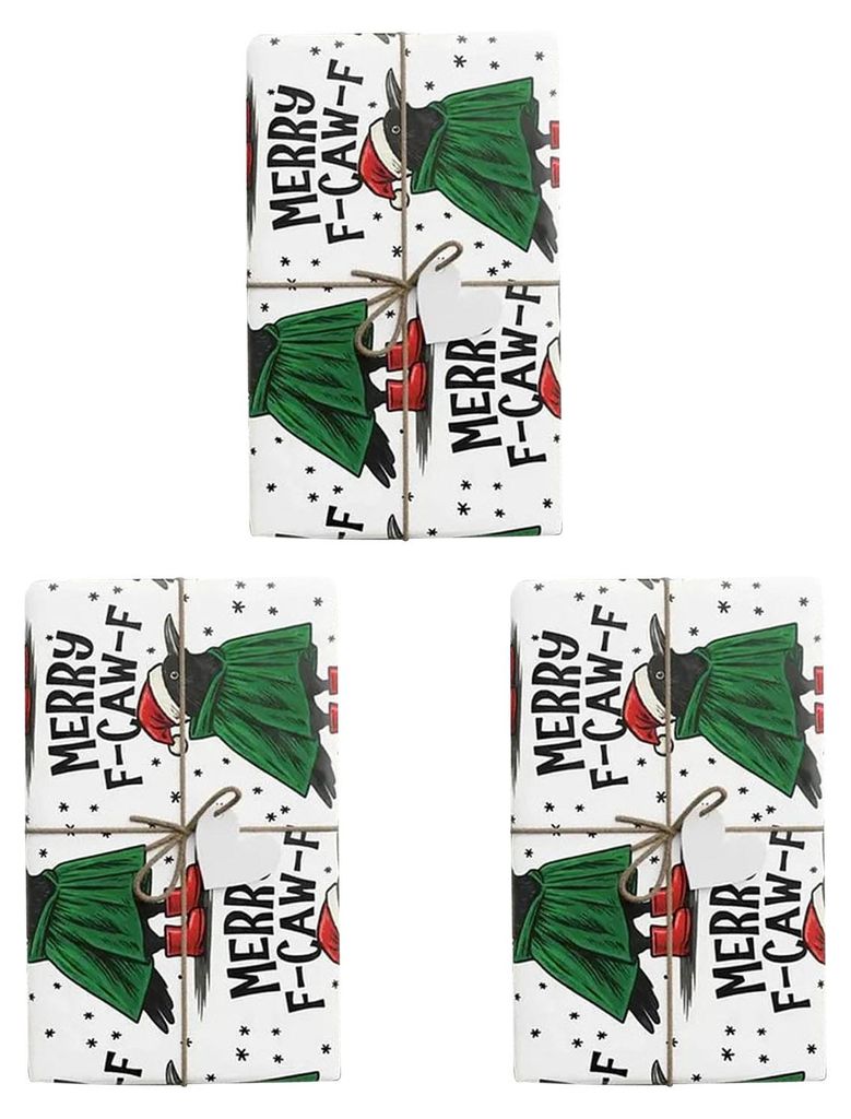 3er-Pack Geschenkpapier mit Hühner- und Krähenmotiv, lustiges Bauernhoftier-Geschenkpapier, dekoratives bedrucktes Geschenkpapier für Weihnachte...